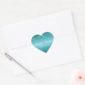 Aqua-marine Flora 1,5" Heart Sticker (Umschlag)