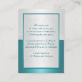 Aqua-marine und silberne florale Verschlusskarte Begleitkarte (Rückseite)