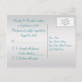 Aqua-marine und Silver R.S.V.P. Postkarte (Rückseite)