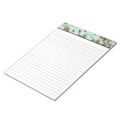 Aqua-Marmor mit Gold-Inlay-Linde 8.5x11 Notepad Notizblock (angewinkelt)