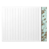 Aqua-Marmor mit Gold-Inlay-Linde 8.5x11 Notepad Notizblock (Vorderseite)