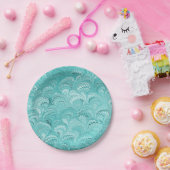 Aqua-Marmor-Papierdesign Pappteller (Party)