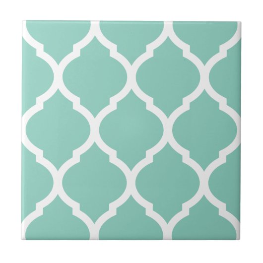 Aqua marokkanische Quarto Gemusterte Keramik Tile Fliese (Vorderseite)