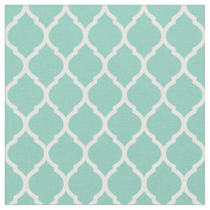 Aqua marokkanische Quatrefolie Stoff