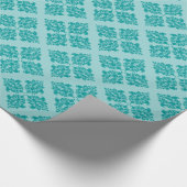 Aqua marokkanischer Damask Geschenkpapier (Ecke)