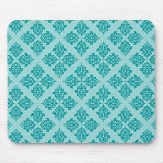 Aqua marokkanischer Damask Mousepad (Vorne)
