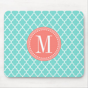 Aqua-marokkanisches Fliesen-Gitter personalisiert Mousepad