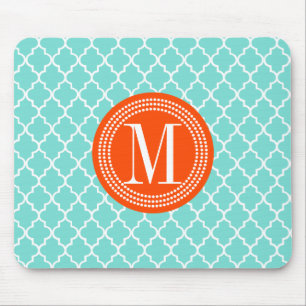 Aqua-marokkanisches Fliesen-Gitter personalisiert Mousepad