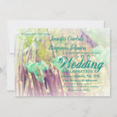 Aqua Mason Jars on Fence Post Hochzeitseinladungen Einladung (Vorderseite)