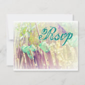 Aqua Mason Jars on Fence Post Wedding RSVP Cards (Rückseite)