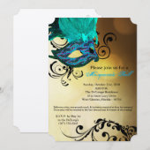 Aqua Masquerade Ball Maske Kostüm Halloween Teil Einladung (Vorne/Hinten)