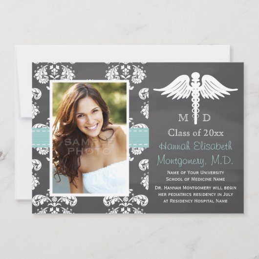 AQUA-MEDIZINISCHE SCHULAbschluss-TAFEL Einladung (Vorderseite)