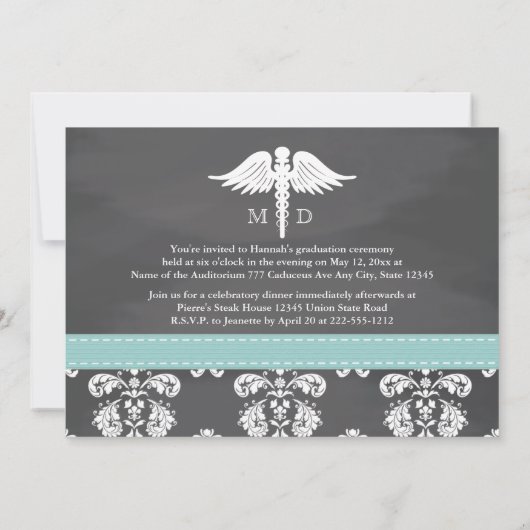 AQUA-MEDIZINISCHE SCHULAbschluss-TAFEL Einladung (Rückseite)