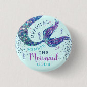 Aqua Mermaid Birthday Party - Gefallen-Button Button (Vorderseite)