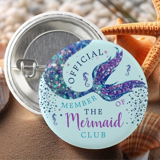 Aqua Mermaid Birthday Party - Gefallen-Button Button