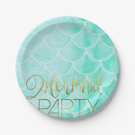 Aqua Mermaid Party | Unter dem Meeresgrund Pappteller (Vorderseite)
