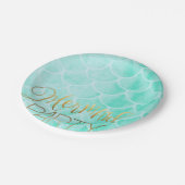 Aqua Mermaid Party | Unter dem Meeresgrund Pappteller (Schrägansicht)