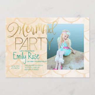 Aqua Mermaid Party | Unterhalb des Fotos Einladung