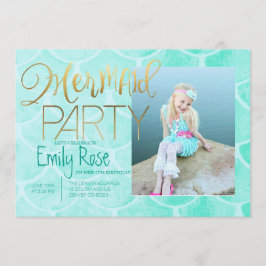 Aqua Mermaid Party | Unterhalb des Fotos Einladung