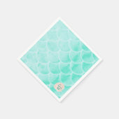 Aqua Mermaid Scales | Seashell | Benutzerdefiniert Serviette (Ecke)