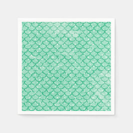 Aqua Mermaid Scales Stars Paper Napkins Serviette