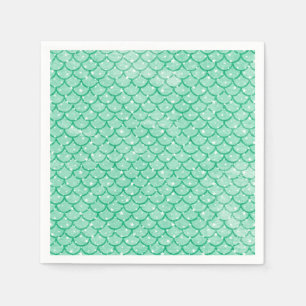 Aqua Mermaid Scales Stars Paper Napkins Serviette