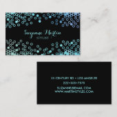 Aqua Metal Glitzer Shiny Dots Visitenkarte (Vorne/Hinten)