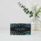 Aqua Metal Glitzer Shiny Dots Visitenkarte (Stehend Vorderseite)