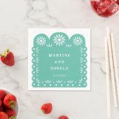 AQUA MEXICAN PAPEL PICADO SERVIETTE (Beispiel)