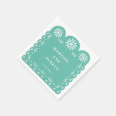 AQUA MEXICAN PAPEL PICADO SERVIETTE (Ecke)