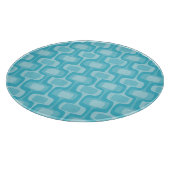 Aqua Mid Century Mod Retro Muster Schneidebrett (Ecke)