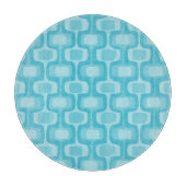Aqua Mid Century Mod Retro Muster Schneidebrett (Vorderseite)