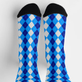 AQUA & MIDNIGHT BLUE Raute Muster Socken (Oben)