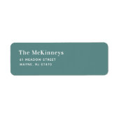 Aqua Minimalistisch Rücksendeadresse (Vorne)