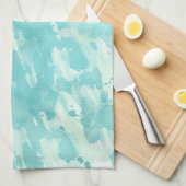 Aqua Mint Abstrakt Geschirrtuch (Viertel Falte)