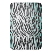 Aqua Mint Black Zebra Print Ombre Badematte (Vorderseite Vertikal)