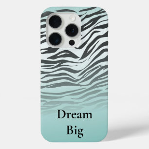 Aqua Mint Black Zebra Print Ombre Case-Mate iPhone Hülle