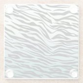 Aqua Mint Black Zebra Print Ombre Glasuntersetzer (Rückseite)
