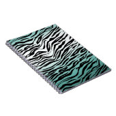 Aqua Mint Black Zebra Print Ombre Notizblock (Rechte Seite)