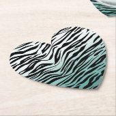 Aqua Mint Black Zebra Print Ombre Untersetzer (angewinkelt)