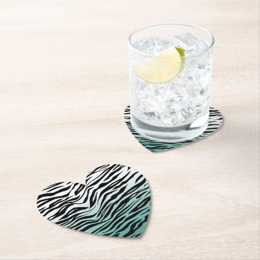 Aqua Mint Black Zebra Print Ombre Untersetzer (Vor Ort)