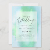 Aqua Mint Dreams Modernes Budget Hochzeit (Vorderseite)