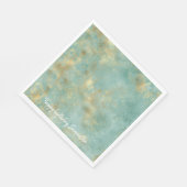 Aqua Mint Gold Abstrakt Serviette (Ecke)