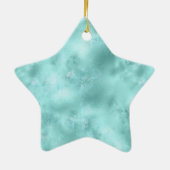 Aqua Mint Gold Glitz Glitzer Leopard Keramik Ornament (Hinten)