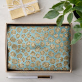 Aqua Mint Gold Glitz Glitzer Leopard Seidenpapier (Geschenk)