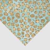 Aqua Mint Gold Glitz Glitzer Leopard Seidenpapier (Detail)