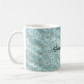 Aqua Mint Gold Glitzer Stars Kaffeetasse (Links)