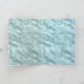 Aqua Mint Gold Glitzer Stars Karte (Innenseite)