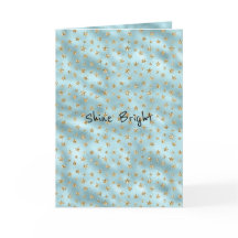 Aqua Mint Gold Glitzer Stars