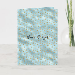 Aqua Mint Gold Glitzer Stars Karte